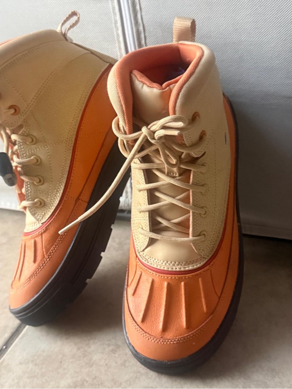 adidas Men's Orange and Tan Waterproof Duck Boots